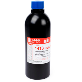 Estandár de CE  1413 µS/cm valor " 25°C, frasco de 500 mL FDA