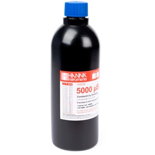 Estándar de calibración de CE de 5000 µS/cm " 25°C, frasco de 500 mL FDA