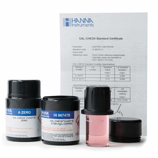Estándares CAL Check de cobre intervalo bajo, 0.0 y 0.750 ppm